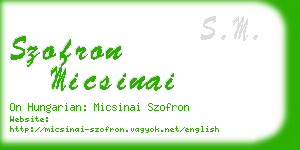szofron micsinai business card